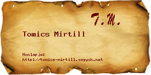 Tomics Mirtill névjegykártya